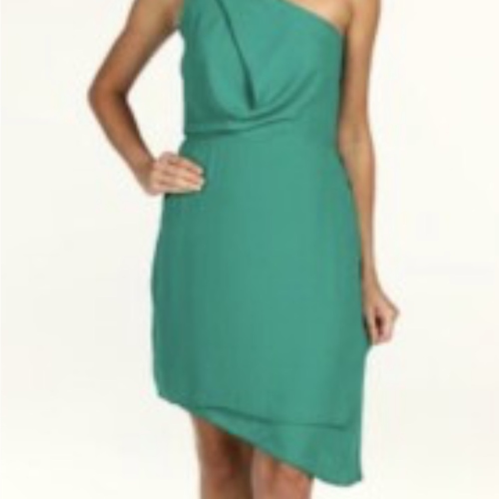 BCBGMaxAzria Teal One-Shoulder Dress